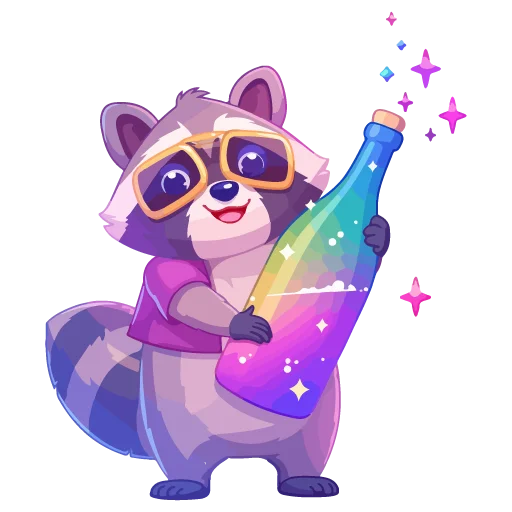 🦝 Стикер «праздник енота» для Telegram