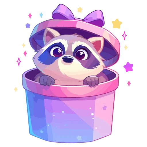 🦝 Стикер «праздник енота» для Telegram