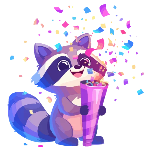 🦝 Стикер «праздник енота» для Telegram