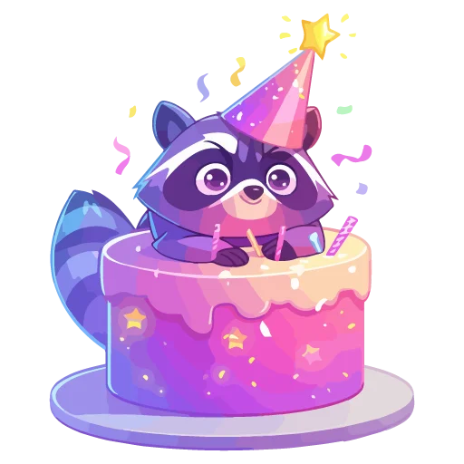 🦝 Стикер «праздник енота» для Telegram