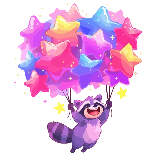 🦝 Стикер «праздник енота» для Telegram