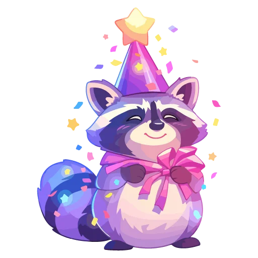 🦝 Стикер «праздник енота» для Telegram