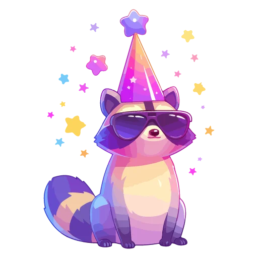 🦝 Стикер «праздник енота» для Telegram