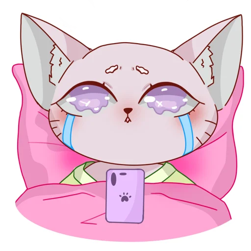 😢 Стикер «Фиалка (усталость как смысл жизни Арт)» для Telegram