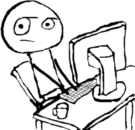 😕 Стикер «Desk / meme faces» для Telegram
