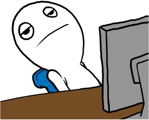 😐 Стикер «Desk / meme faces» для Telegram