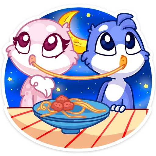 🍜 Стикер «Фин и Фенечка» для Telegram