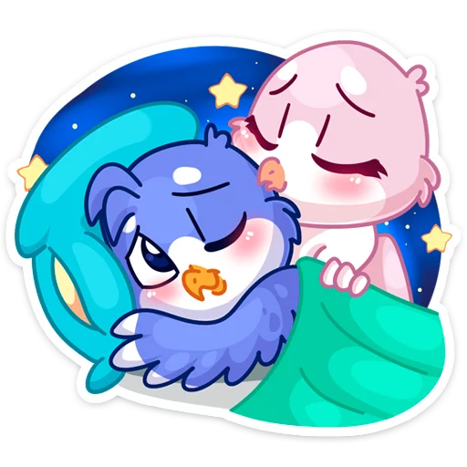 😴 Стикер «Фин и Фенечка. История создания стикеров» для Telegram