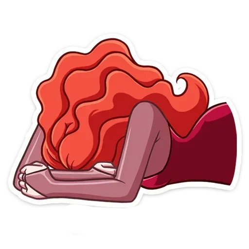 😭 Стикер «Огненная Лавиния без надписей» для Telegram