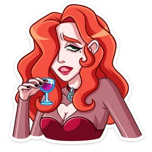 🍷 Стикер «Огненная Лавиния без надписей» для Telegram