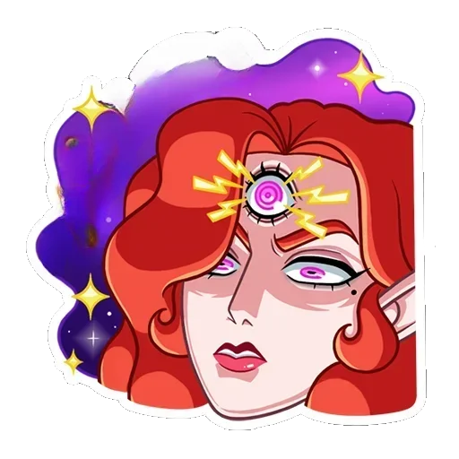👁 Стикер «Огненная Лавиния без надписей» для Telegram