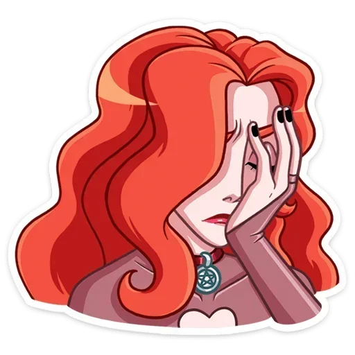 😢 Стикер «Огненная Лавиния без надписей» для Telegram