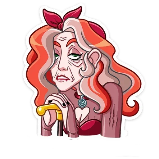 👵 Стикер «Огненная Лавиния без надписей» для Telegram