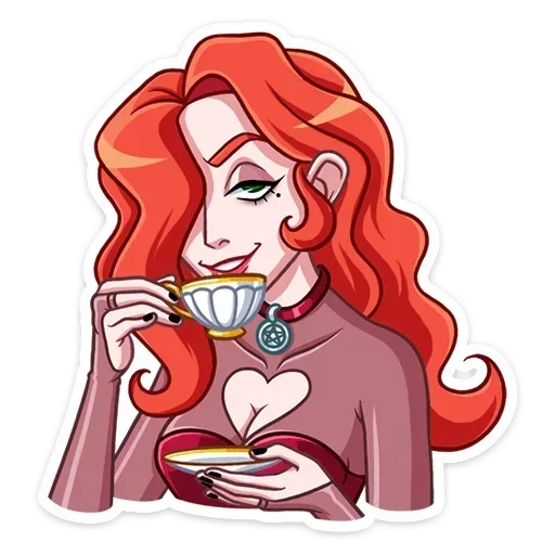 ☕️ Стикер «Огненная Лавиния без надписей» для Telegram