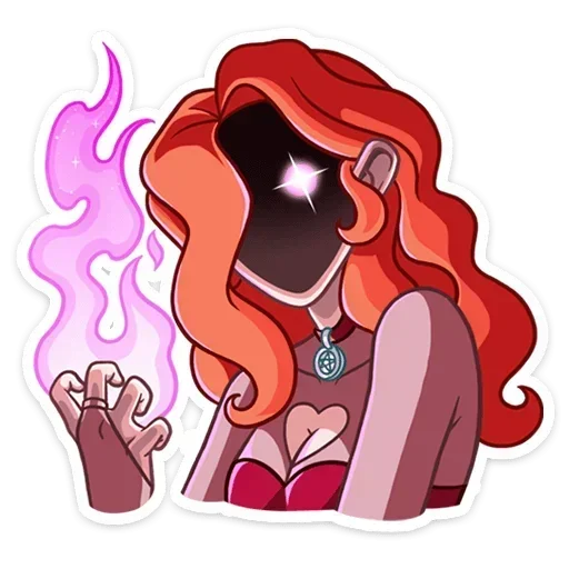 😈 Стикер «Огненная Лавиния без надписей» для Telegram