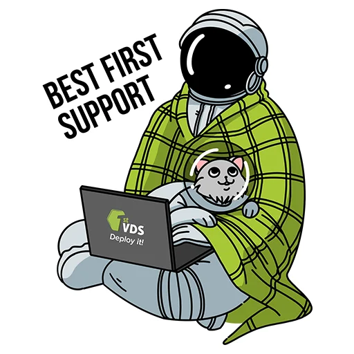 🤗 Стикер «FirstVDS - космос, хостинг и котики» для Telegram