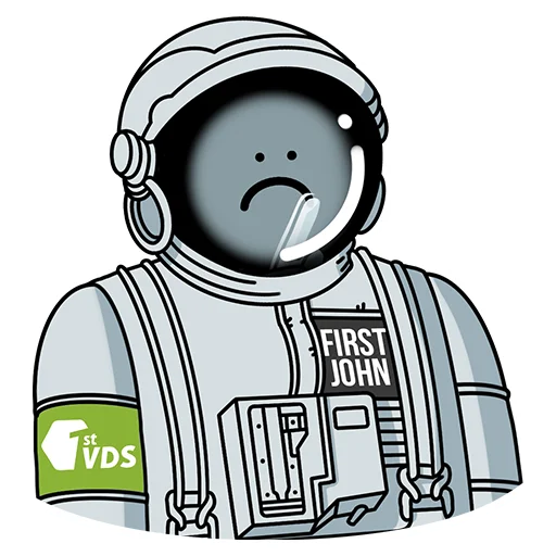 😭 Стикер «FirstVDS - космос, хостинг и котики» для Telegram