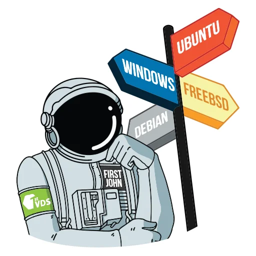 🧐 Стикер «FirstVDS - космос, хостинг и котики» для Telegram