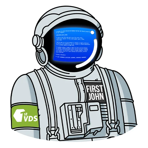 😬 Стикер «FirstVDS - космос, хостинг и котики» для Telegram