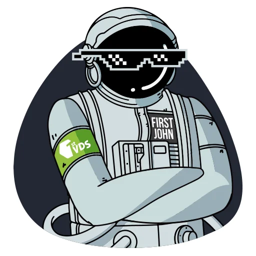 😎 Стикер «FirstVDS - космос, хостинг и котики» для Telegram