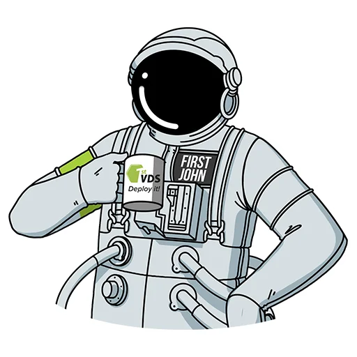 ☕️ Стикер «FirstVDS - космос, хостинг и котики» для Telegram