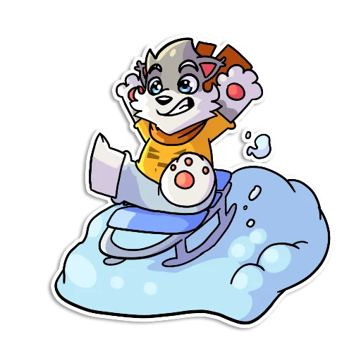 🛷 Стикер «Новогодний Flazin» для Telegram