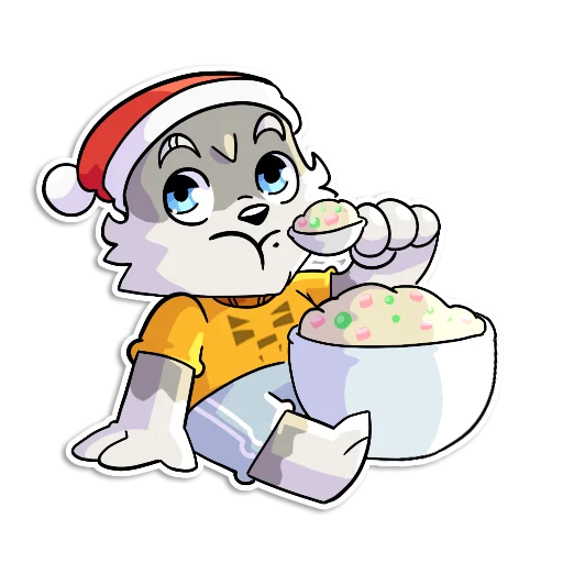 🥣 Стикер «Новогодний Flazin» для Telegram