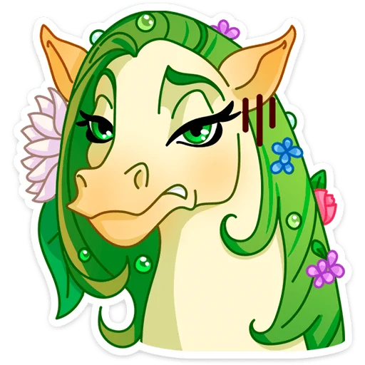 😅 Стикер «Флоралинн - вторая сестричка единорожки Линн.» для Telegram