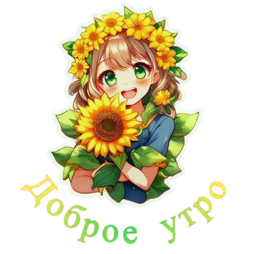🌻 Стикер «Flower girls» для Telegram