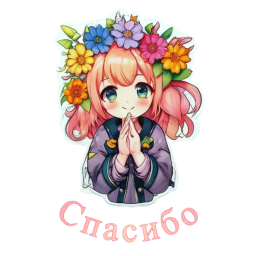 🙏 Стикер «Flower girls» для Telegram