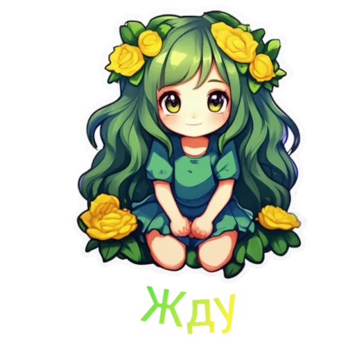 ⏳ Стикер «Flower girls» для Telegram
