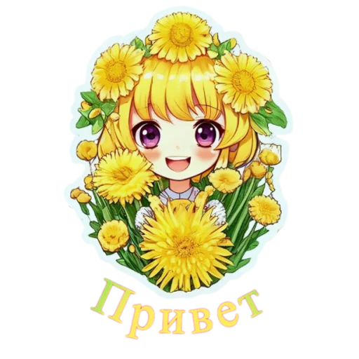 Стикерпак Flower girls для Telegram