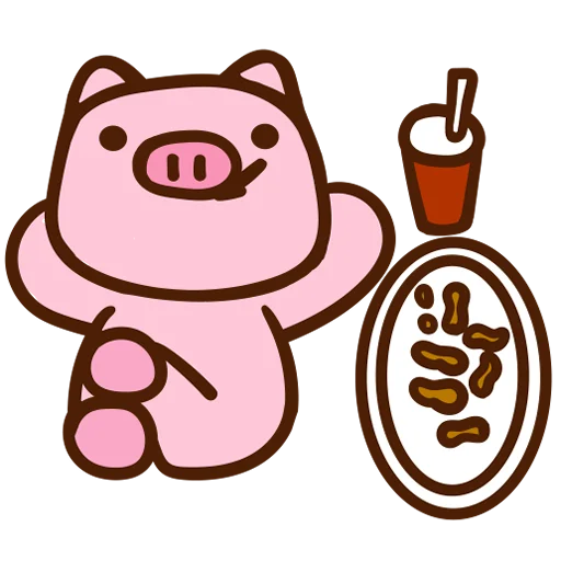 😗 Стикер «Meow家族及月巴豬仔» для Telegram