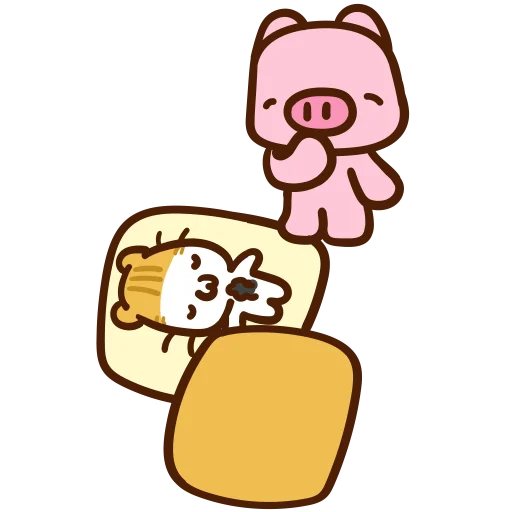 😂 Стикер «Meow家族及月巴豬仔» для Telegram