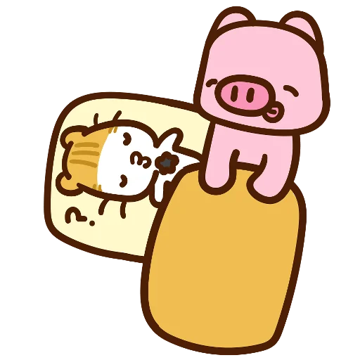 😋 Стикер «Meow家族及月巴豬仔» для Telegram