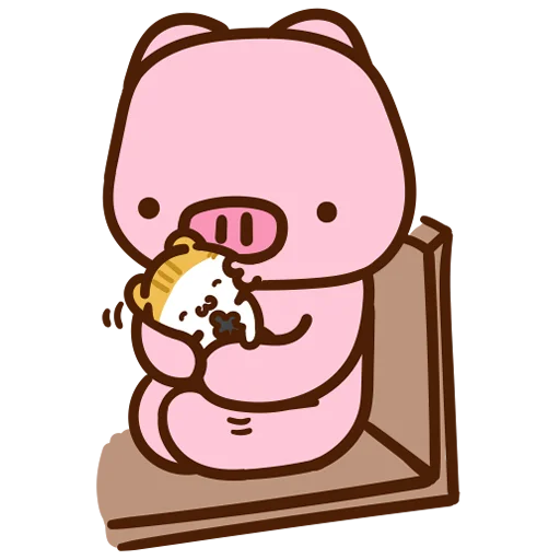 😘 Стикер «Meow家族及月巴豬仔» для Telegram