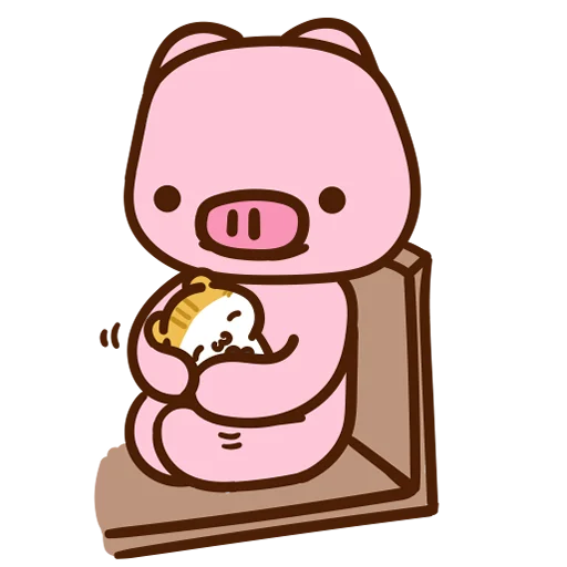 😍 Стикер «Meow家族及月巴豬仔» для Telegram