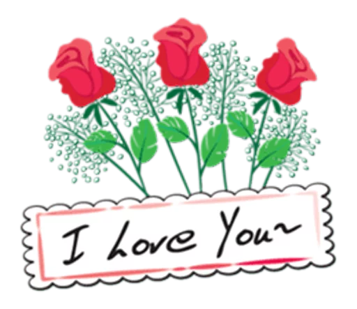 ❤ Стикер «Flowers and greeting card» для Telegram