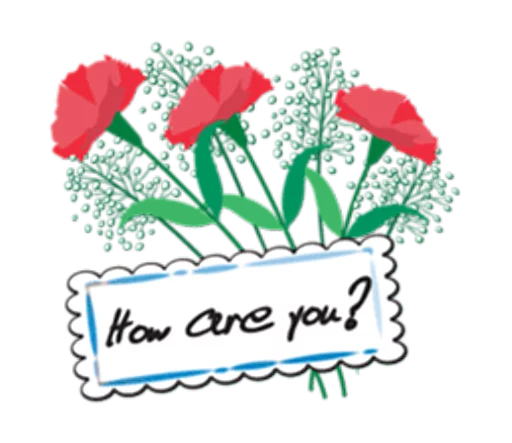 🤓 Стикер «Flowers and greeting card» для Telegram