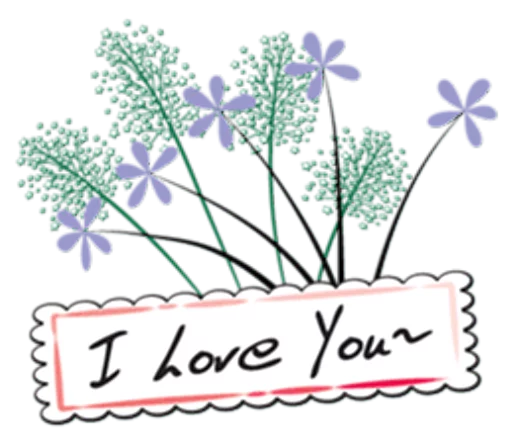 ❤ Стикер «Flowers and greeting card» для Telegram