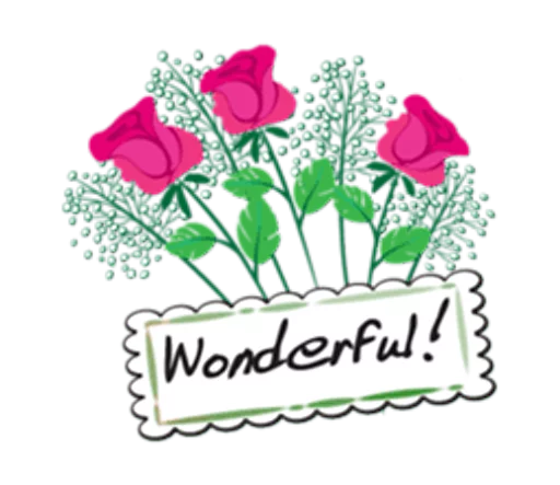 😍 Стикер «Flowers and greeting card» для Telegram
