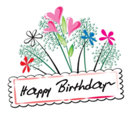 🎂 Стикер «Flowers and greeting card» для Telegram