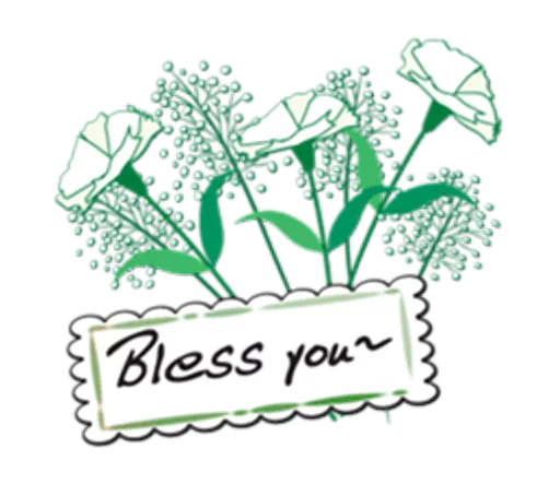 😇 Стикер «Flowers and greeting card» для Telegram