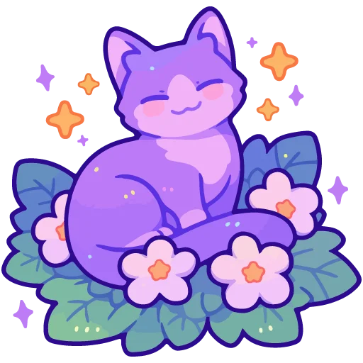 🐱 Стикер «spring flowers» для Telegram