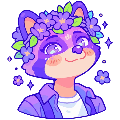 🦝 Стикер «spring flowers» для Telegram