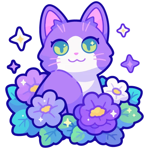 🐱 Стикер «spring flowers» для Telegram