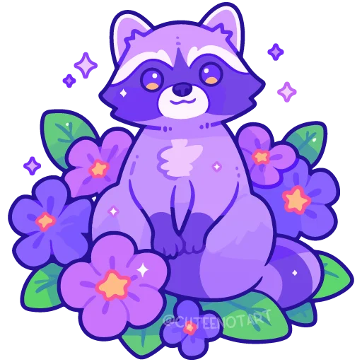 🦝 Стикер «spring flowers» для Telegram