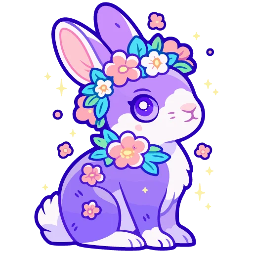 🐰 Стикер «spring flowers» для Telegram