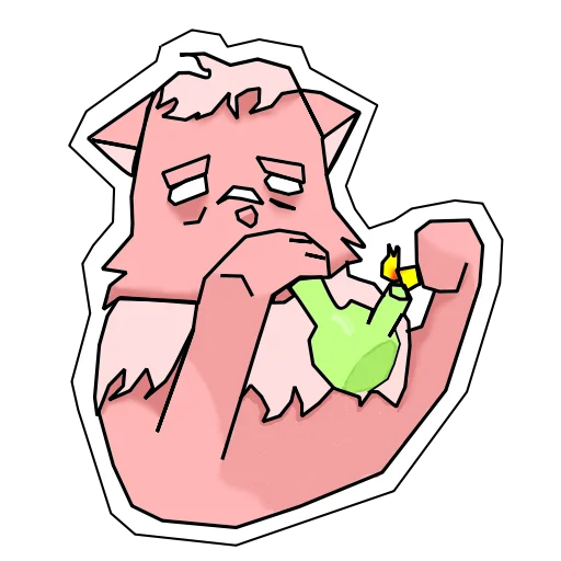 🌿 Стикер «Пушист и токсичен» для Telegram