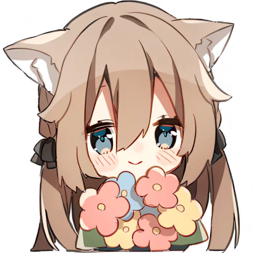💐 Стикер «Пушистая кошкодевочка» для Telegram